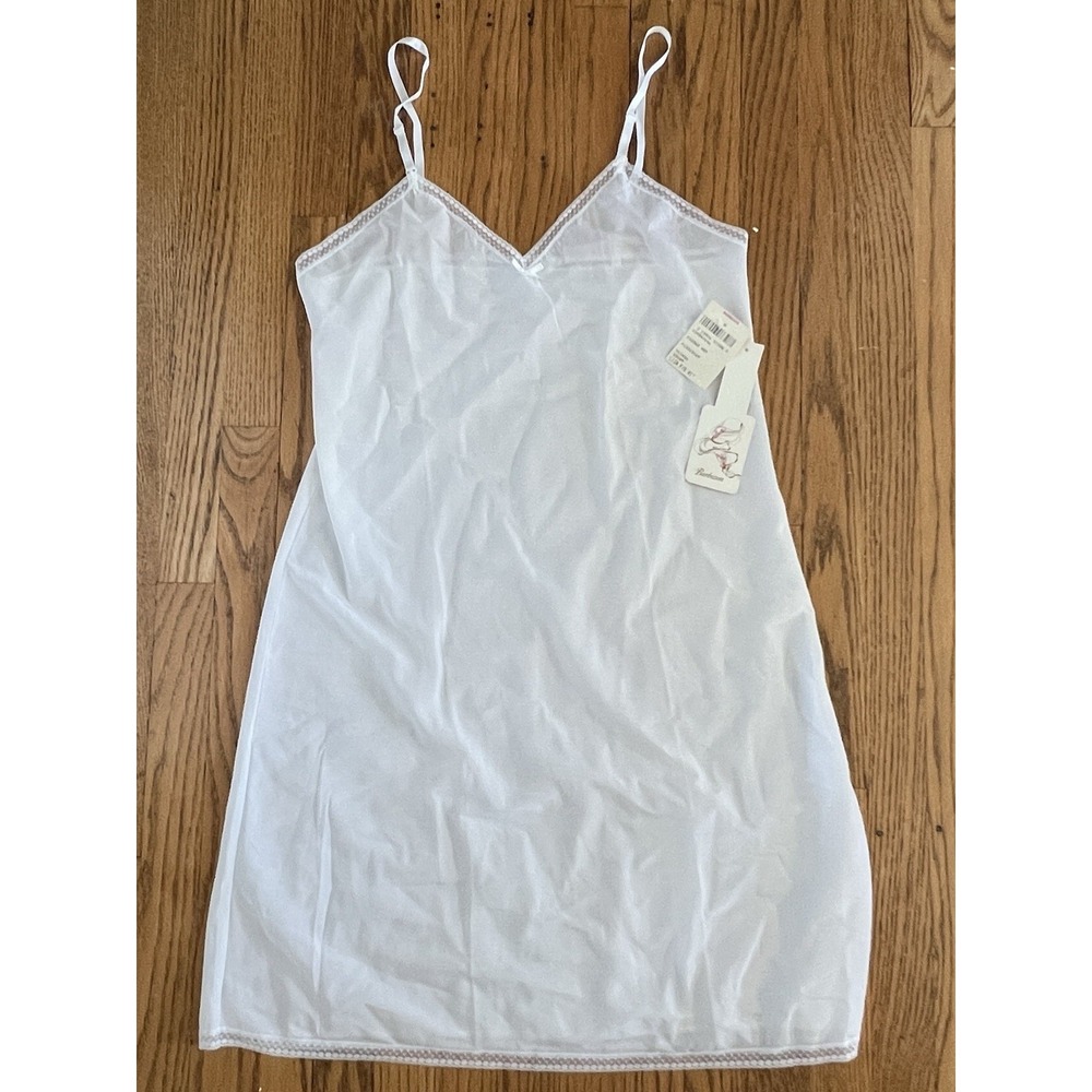 Barbizon Crepe Liza Full Slip White Sz 41 New w Tags